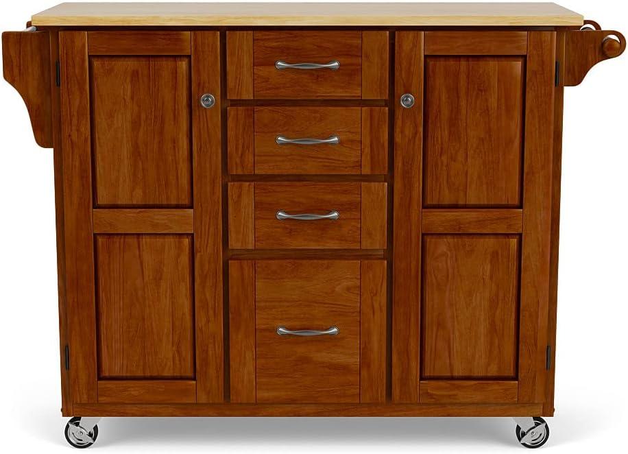 Create-a-Cart Cherry Kitchen Cart with Salt and Pepper Granite Top