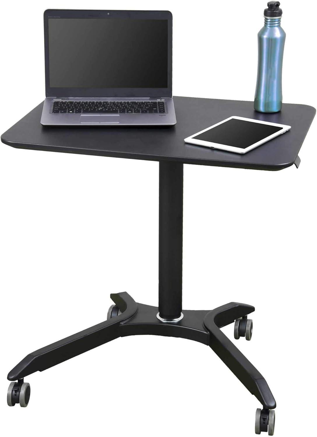 Stand Up Desk Store Pneumatic Adjustable Height Rolling Mobile Laptop Standing Desk Cart