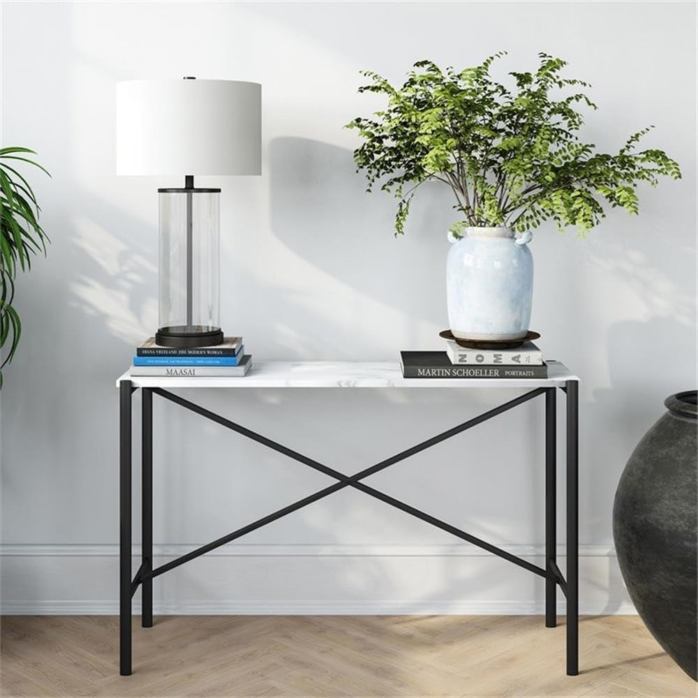 Marble Top Console Table in Black - Henn&Hart