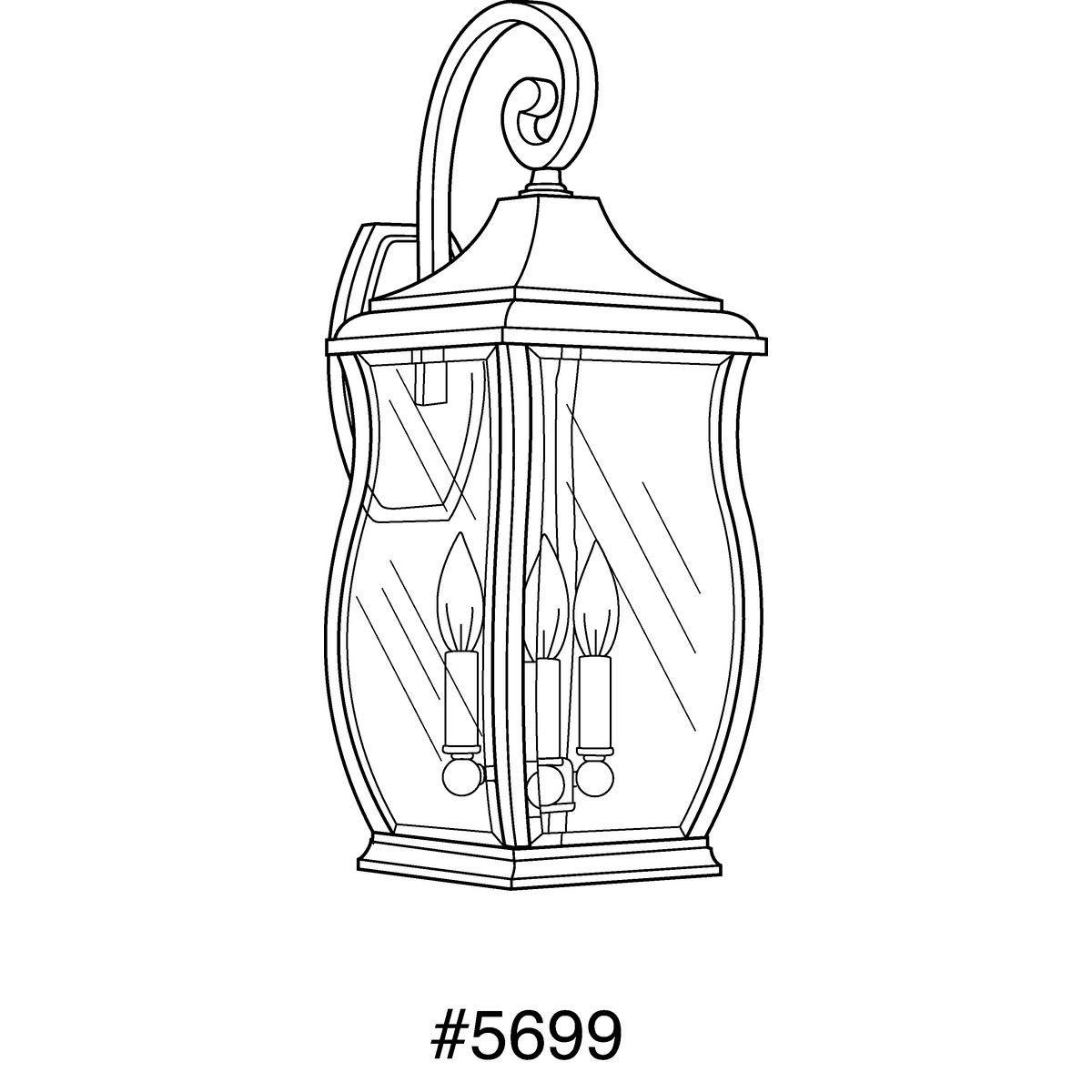 Progress Lighting Township 3-Light Outdoor Wall Lantern, Oil Rubbed Bronze, Clear Beveled Glass
