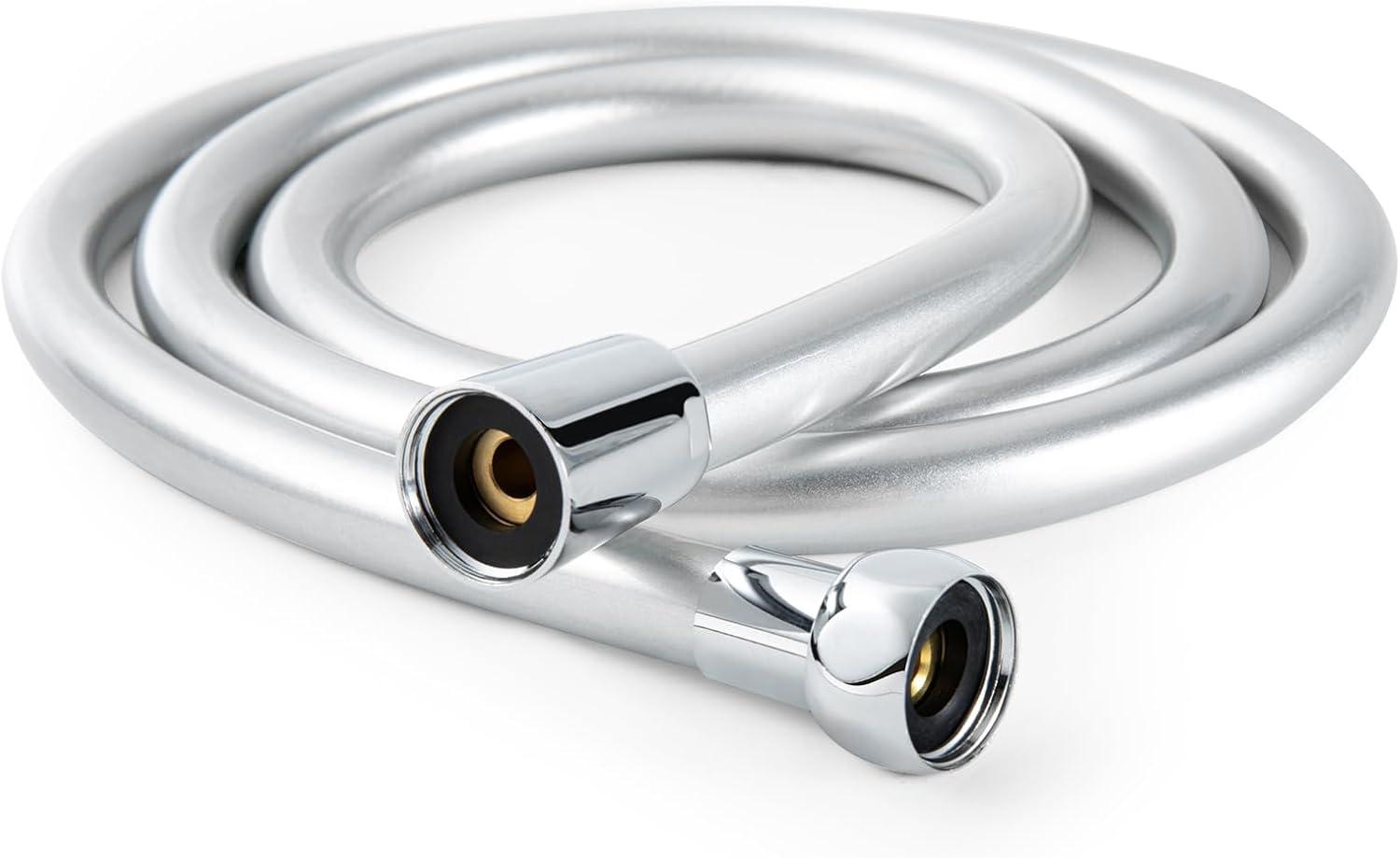 OFFO Ultra-Flex Shower Hose, Premium RV PVC Handheld Shower Head Hose Flex Hoses Extension with Brass Insert and Nut for Bathing Pet Bathing, 80 Inches Silver Gray