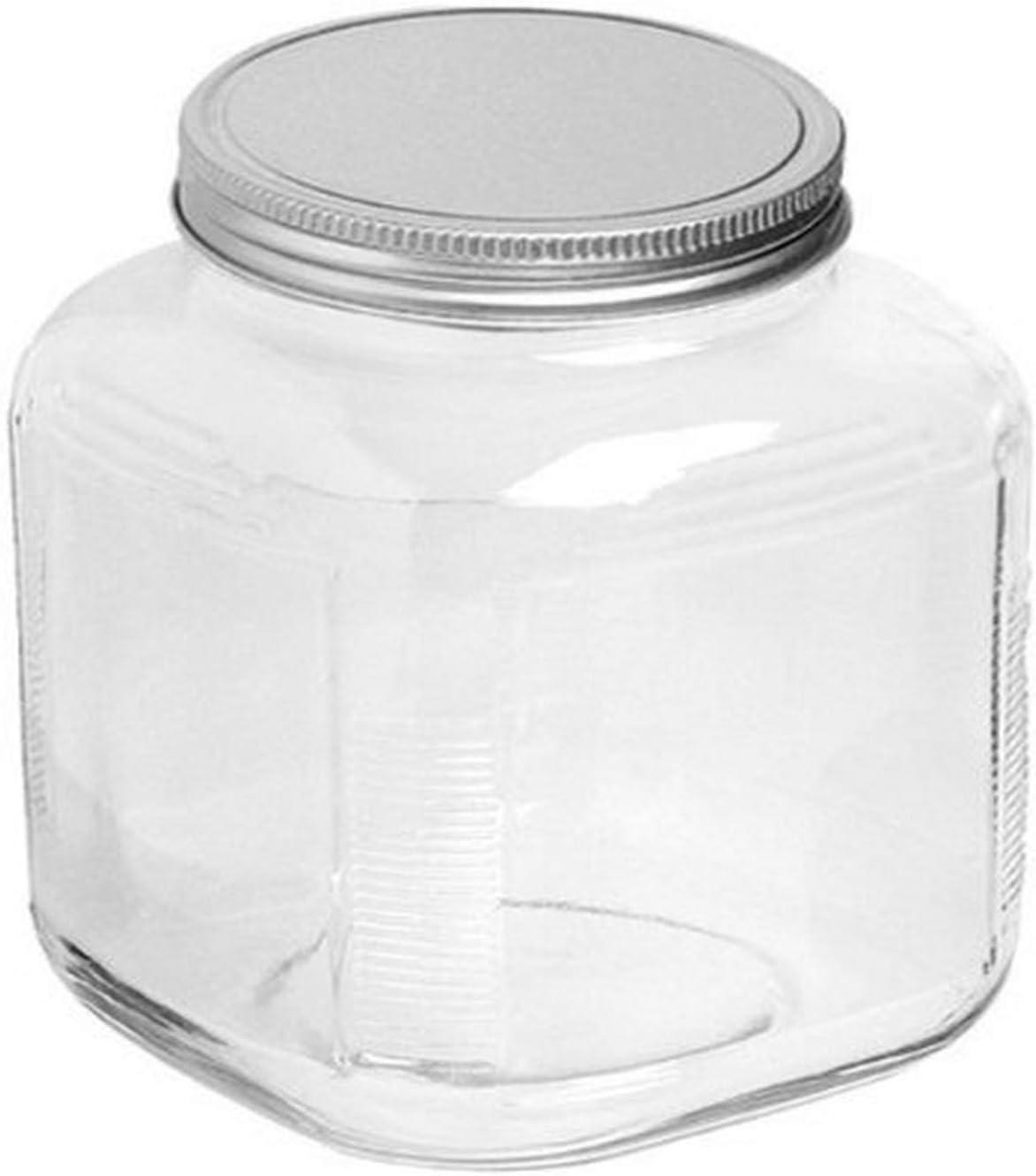 1-Gallon Cracker Jar with Lid, Brushed Aluminum, Set of 4