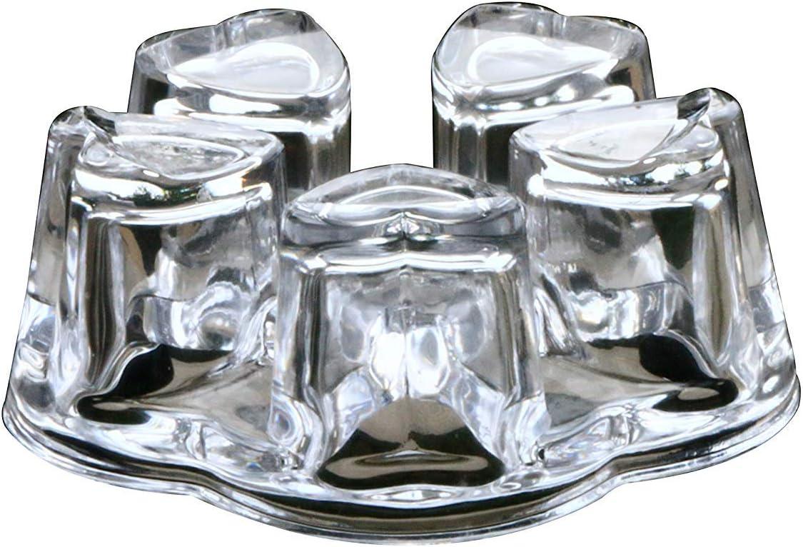 Teapot Warmer Crystal Glass Heart Shape Heating Base Tea Set Accessories