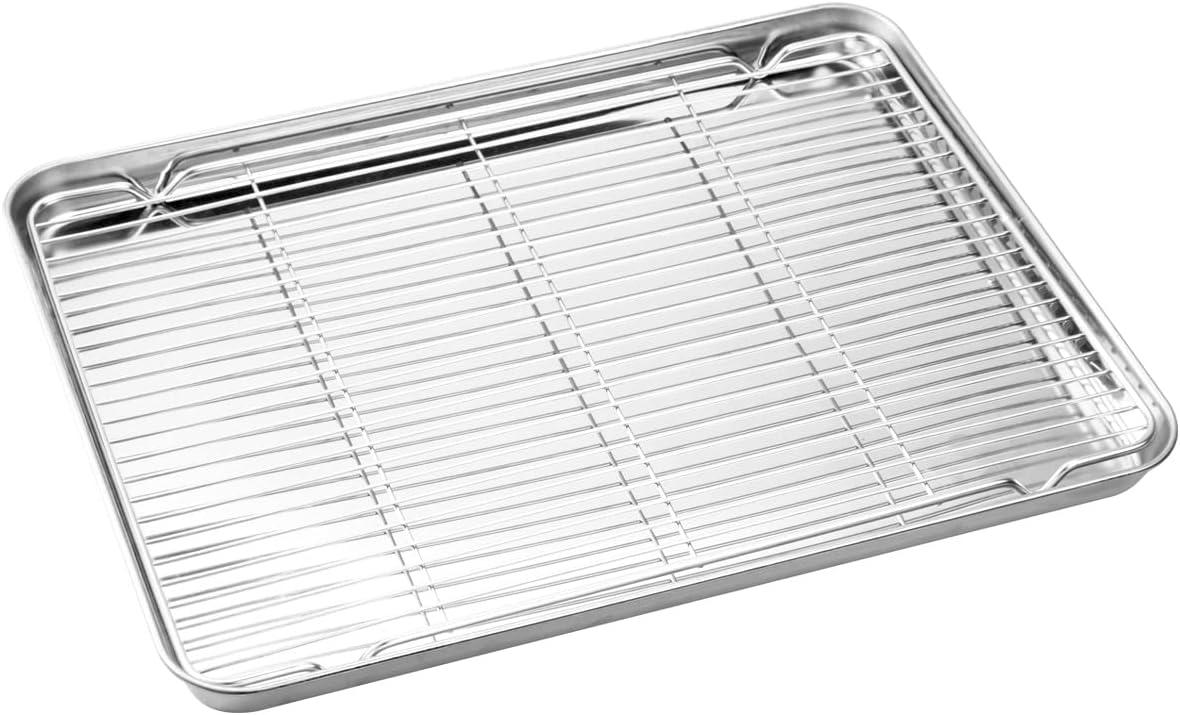 Stainless Steel Baking Sheet and Cooling Rack Set, 16 x 12 Inch