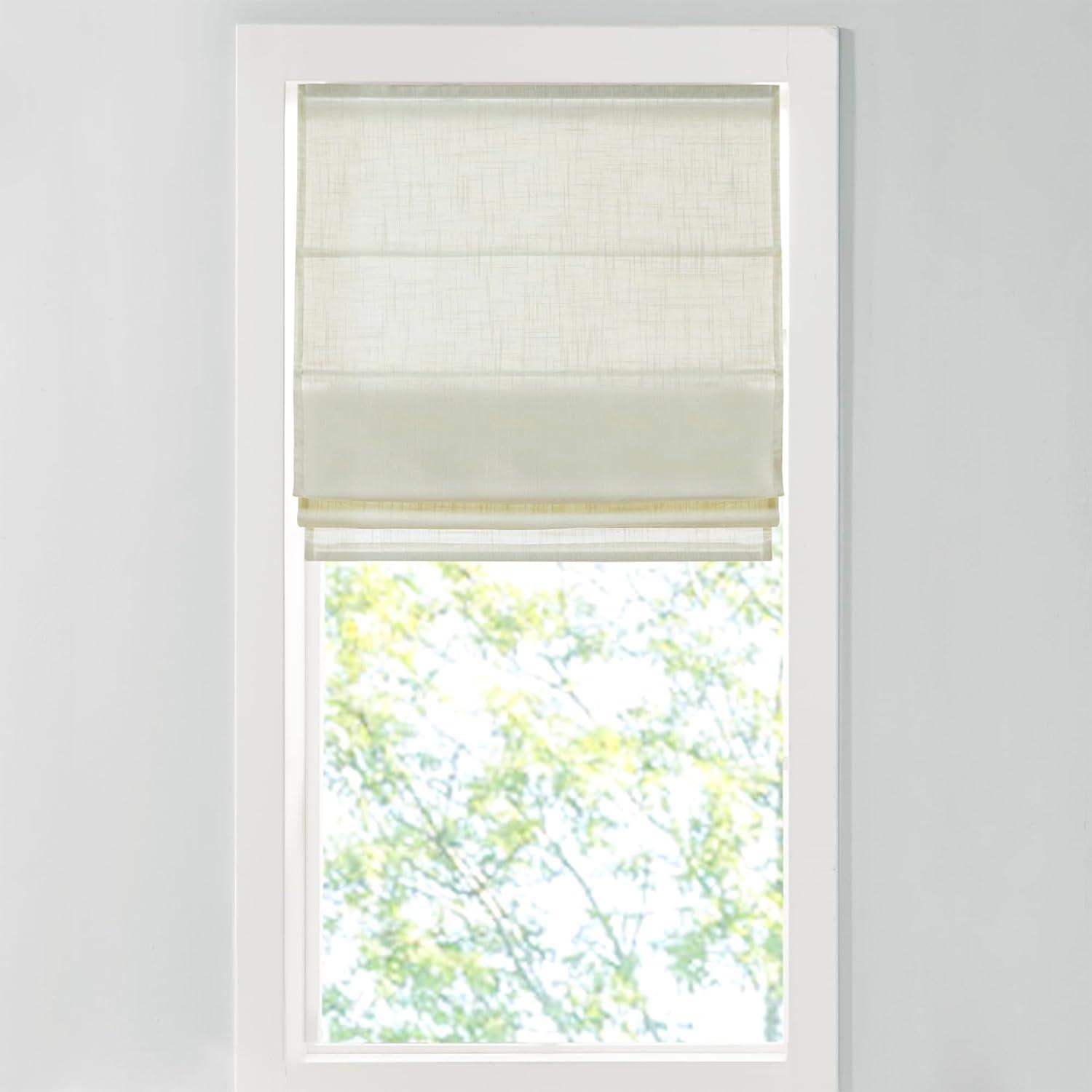 Madison Park Kyler Linen Blend Light Filtering Single Roman Shade