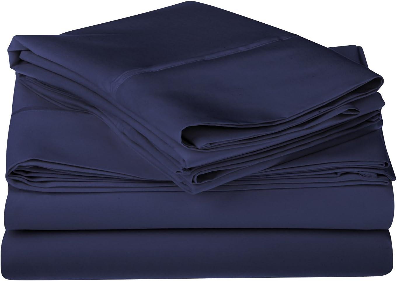 Navy Blue King Egyptian Cotton Deep Pocket Sheet Set