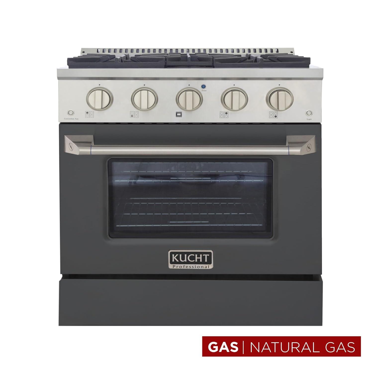30 in. 4.2 cu. ft. Natural Gas Range with Convection Oven in Cement Gray