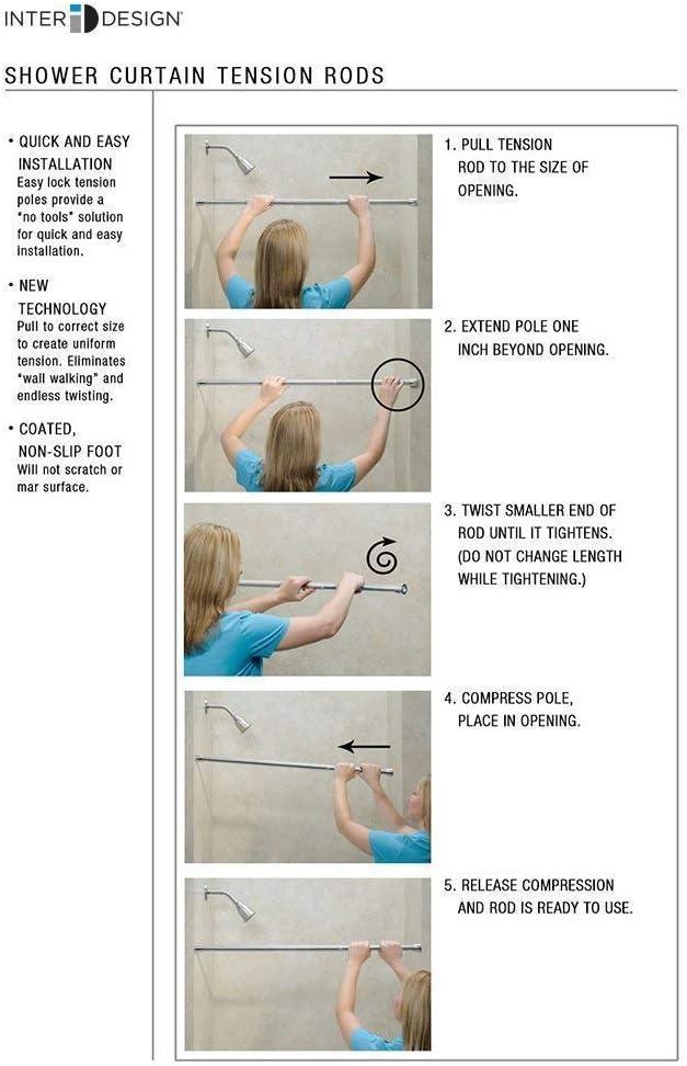 iDesign 26'' Straight Tension Shower Curtain Rod