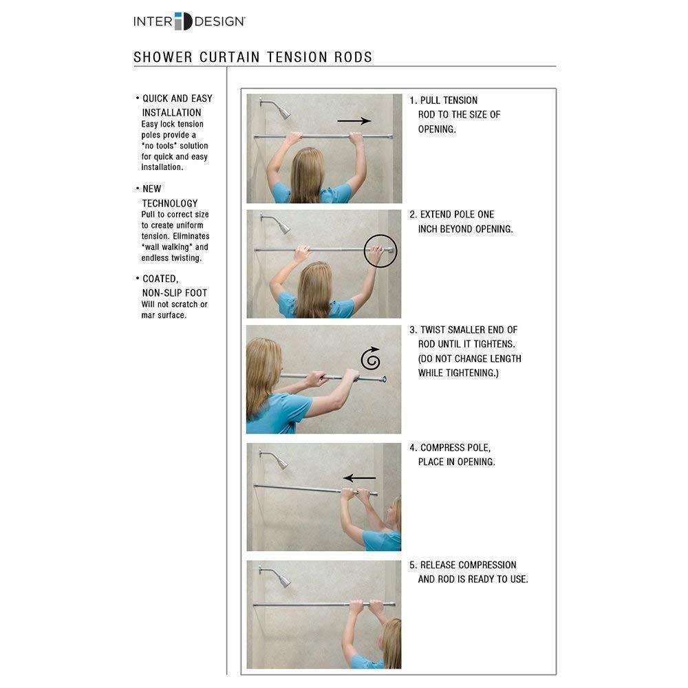 iDesign 26'' Straight Tension Shower Curtain Rod