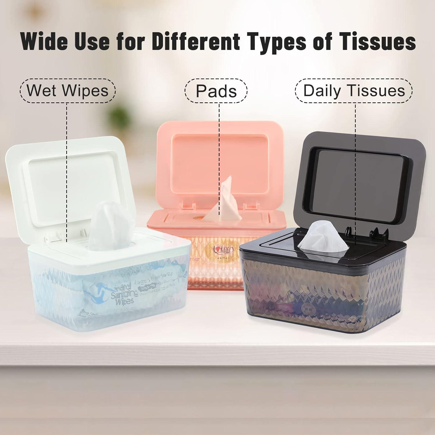 Hswt Wipes Dispenser Seal-Designed Wipe Dispenser Holder Wipes Case Box for Bathroom Keep Wipes Fresh, Dust-Proof & Non-Slip (6.7"x 4.7"x3.35")