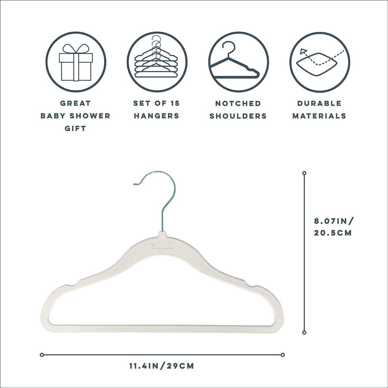 Cream and Neutral Baby Velvet Hangers with Closet Dividers Set