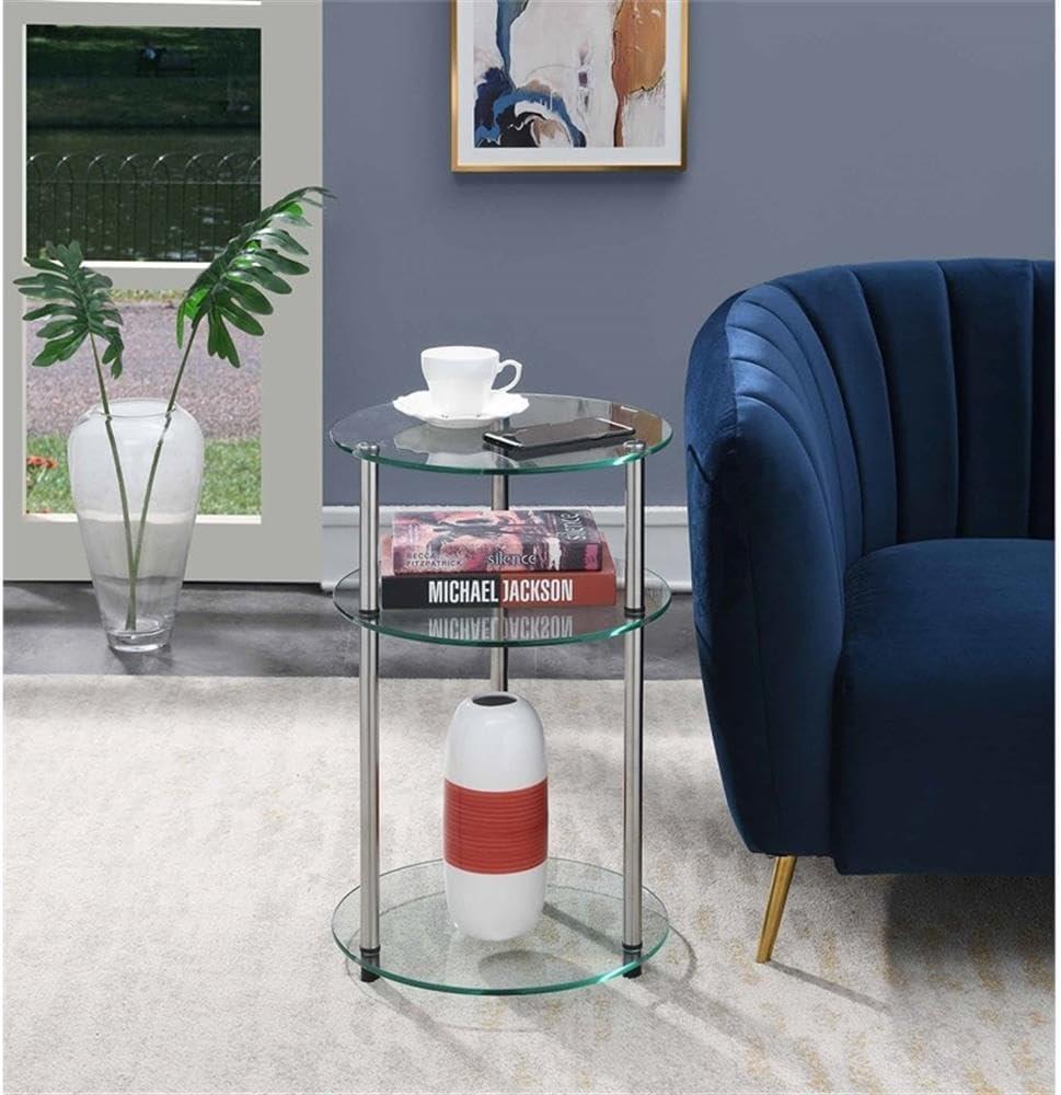 Convenience Concepts Designs2Go No Tools 3 Tier Round Table, Multiple Finishes