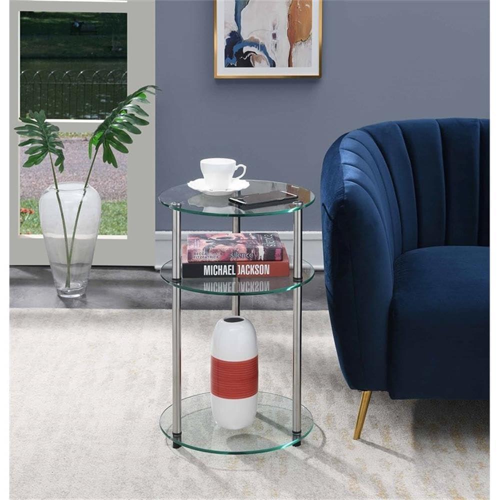 Convenience Concepts Designs2Go No Tools 3 Tier Round Table, Multiple Finishes