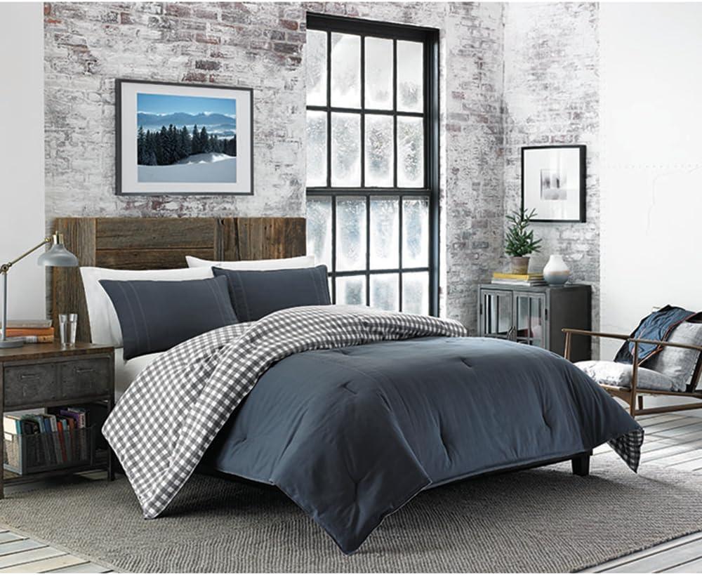 Eddie Bauer Kingston Navy Cotton Reversible Comforter Set