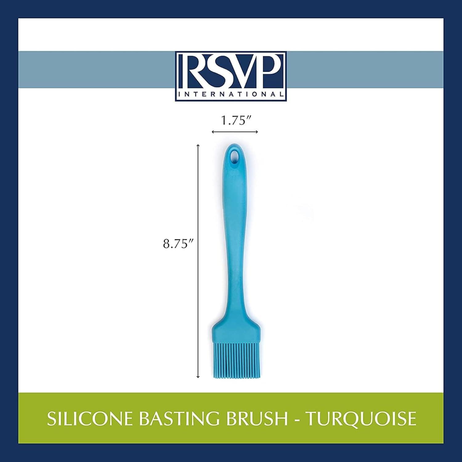 Turquoise Silicone 8.75" Basting Brush for Kitchen and BBQ