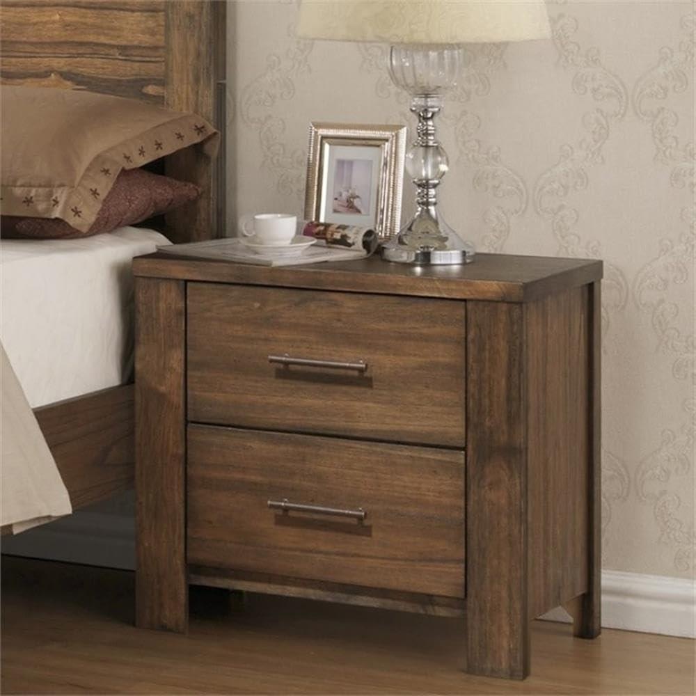 Progressive Furniture Brayden Wood Nightstand in Satin Mindi Brown