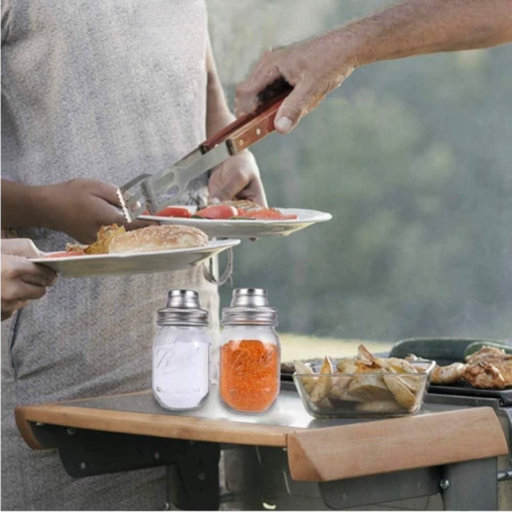 4 Pack Mason Jar Shaker Lids Stainless Steel with Silicone Seals for Spices Dredge Flour Sugar Salt Peppers and Any REGULAR MOUTH Canning Lid