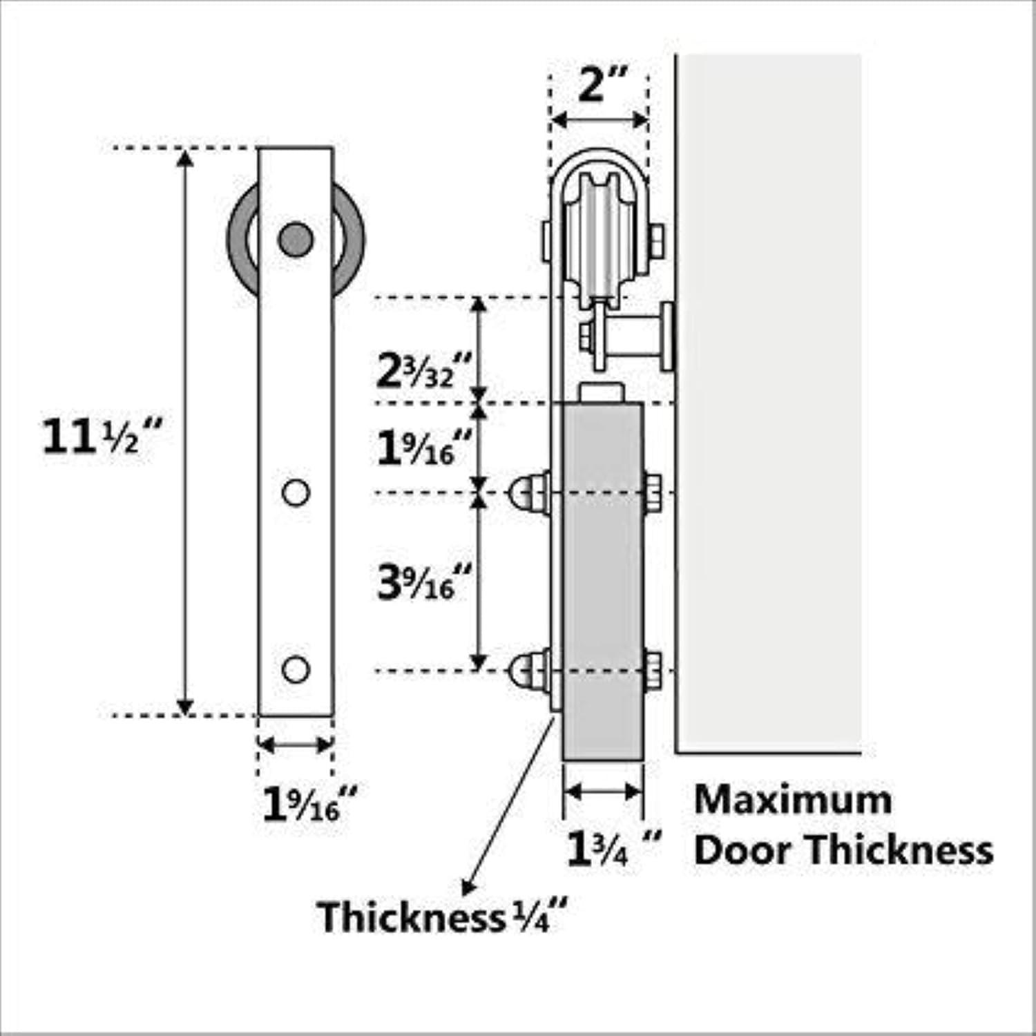 Dark Walnut 36in x 84in Pine Wood Sliding Barn Door with Hardware Kit