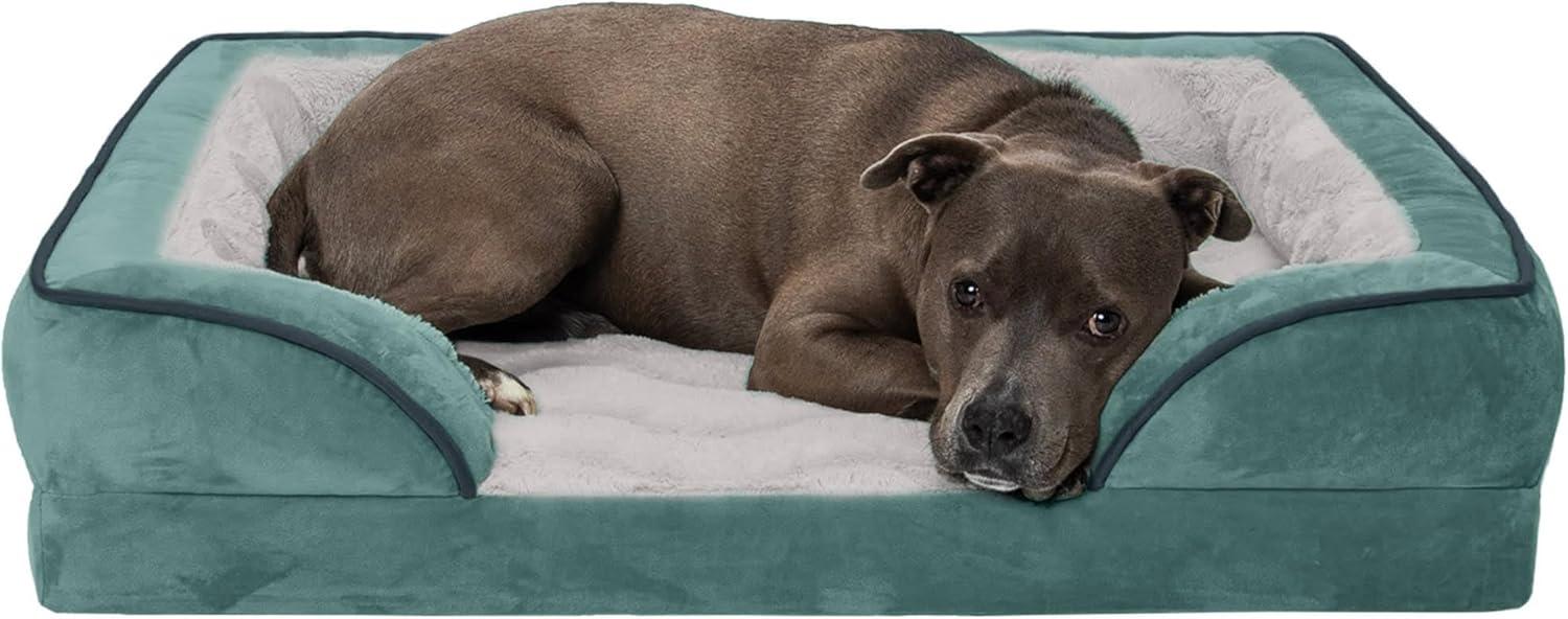 FurHaven Velvet Wave Perfect Comfort Orthopedic Sofa Dog Bed