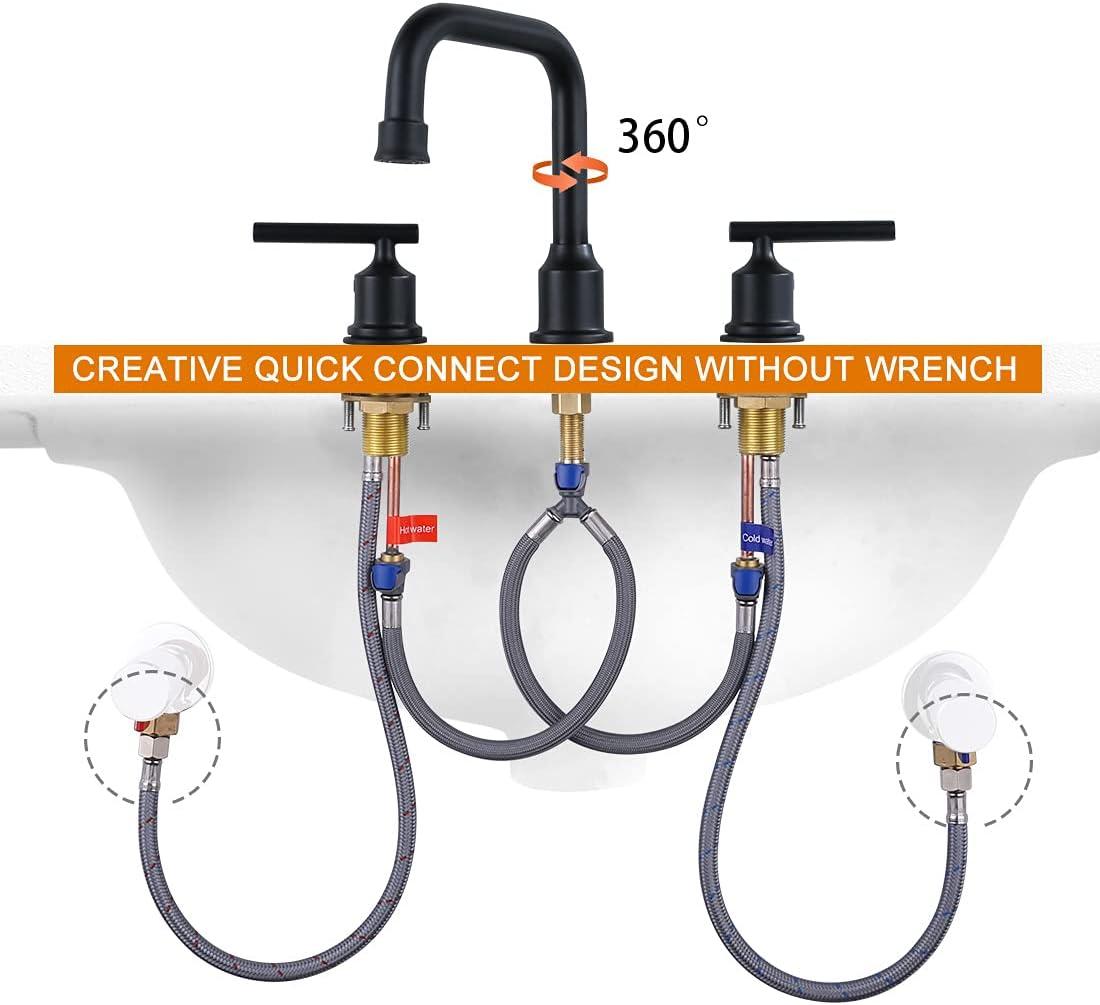 Widespread 2-handle Bathroom Faucet with Drain Assembly