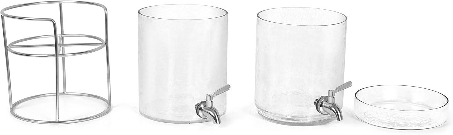 BirdRock Home 2 Gallon Stacking Beverage Dispenser with Stand and Lid - Stainless Steel