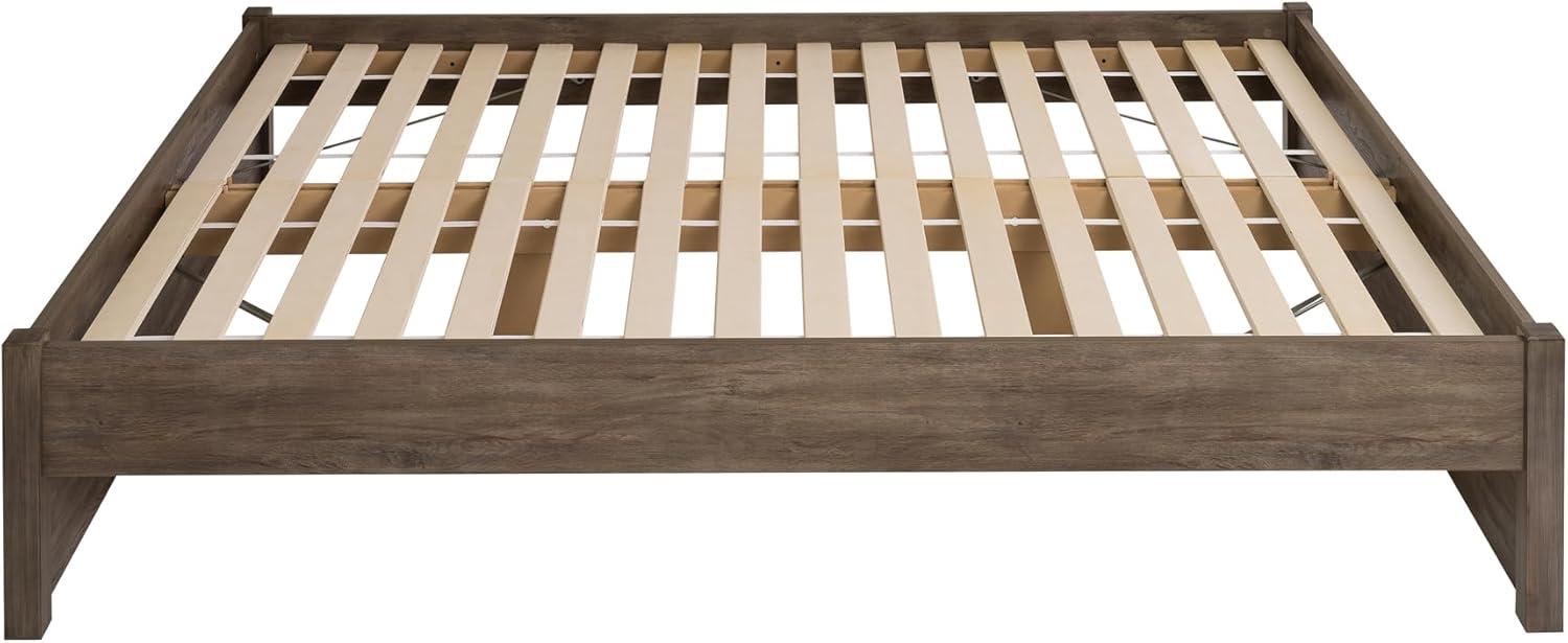 Elegant Drifted Gray Queen Platform Bed with 4-Drawer Storage