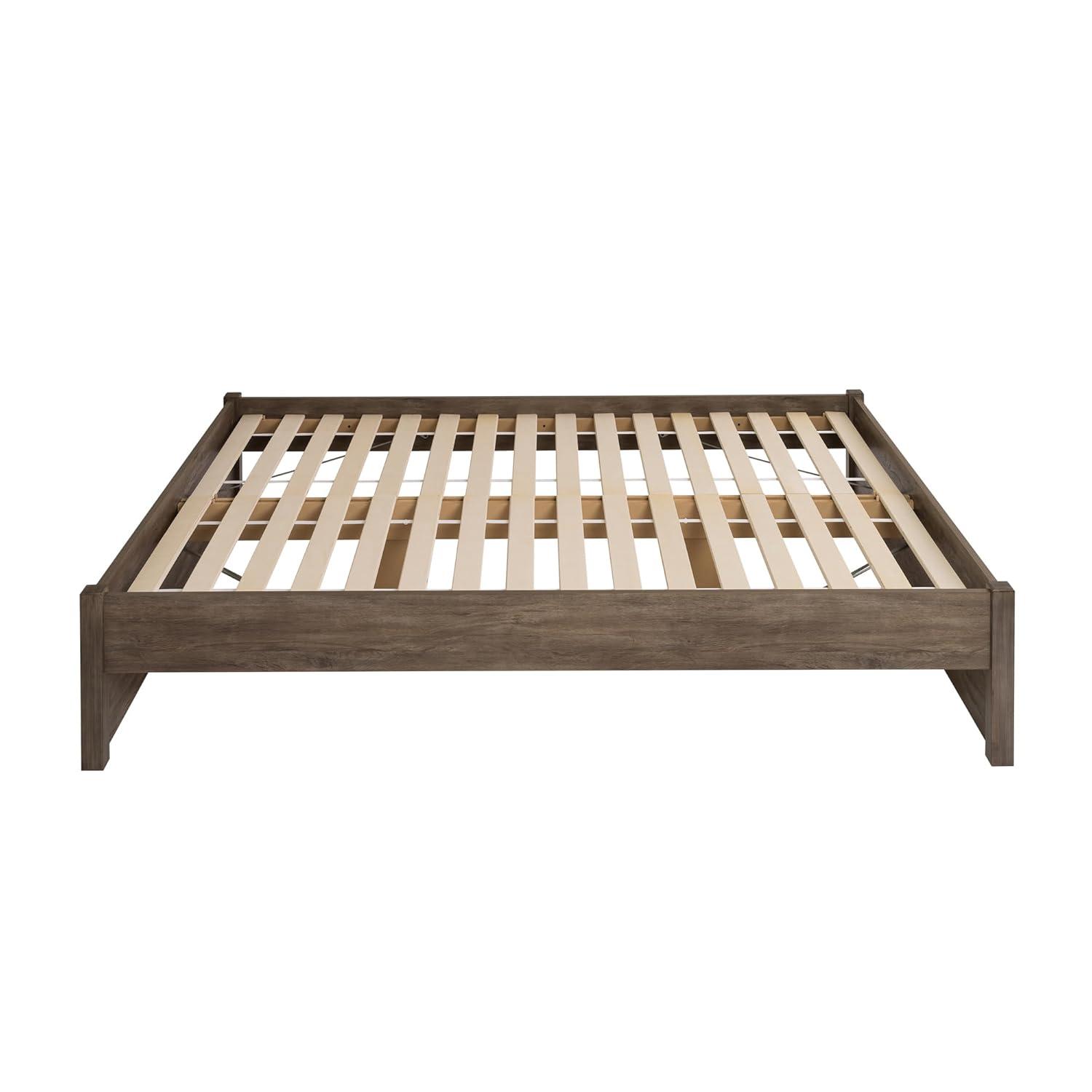 Queen 4 Post Platform Bed Drifted Gray - Prepac: Sleek Storage, No Box Spring Required