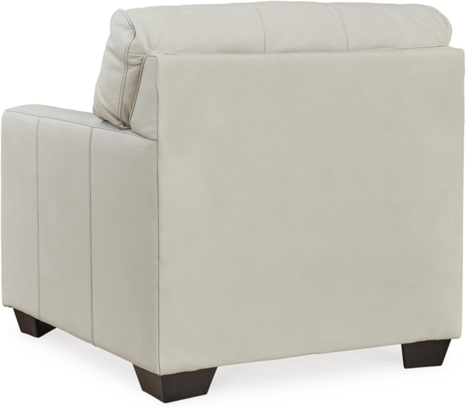 Beige Leather Contemporary Oversized Chair and a Half