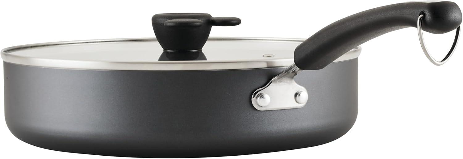 Small Black Aluminum Nonstick Universal Pan with Lid