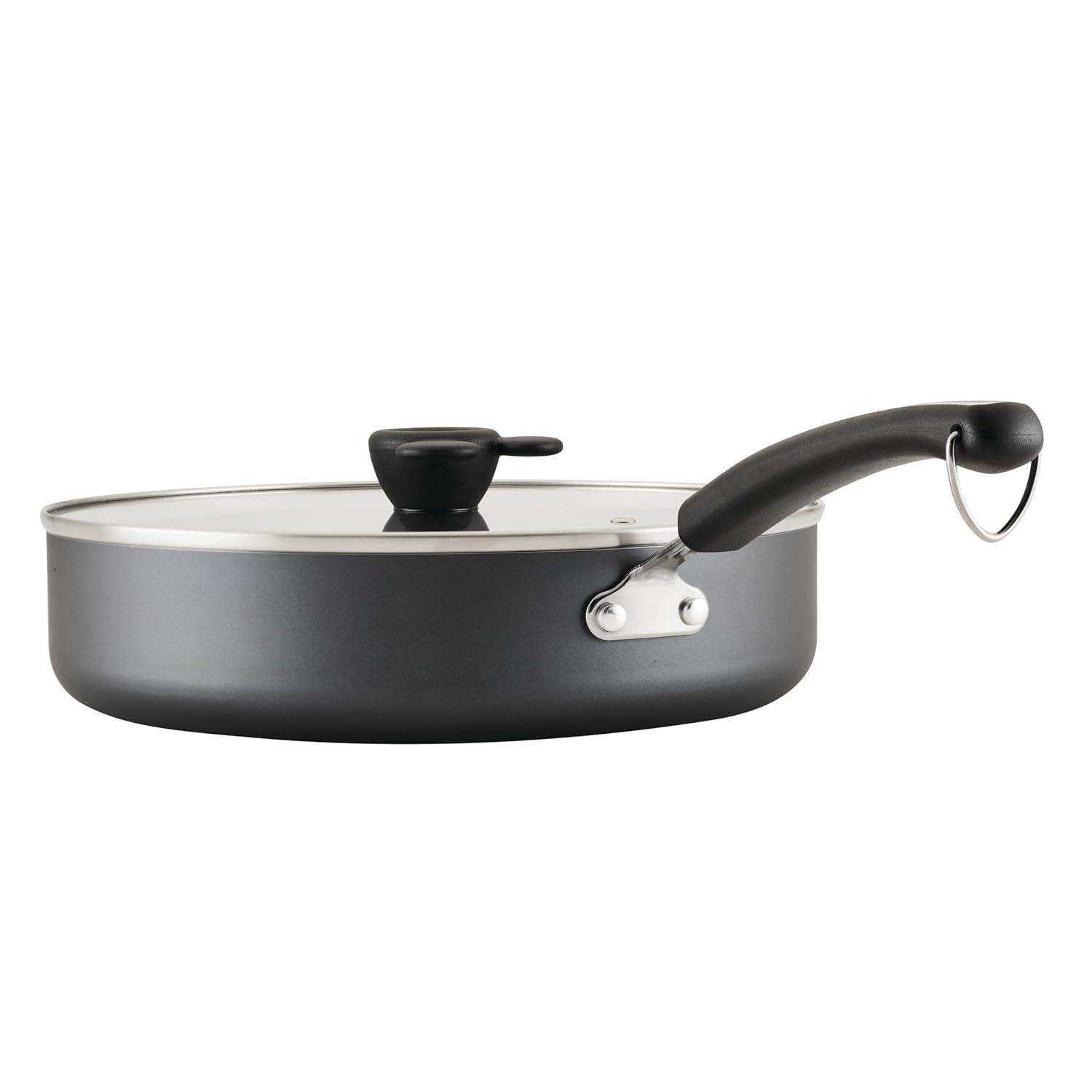 Farberware Farberware Disney Monochrome Ceramic Nonstick Sauté Pan with Lid, 4.5 Quart, Black