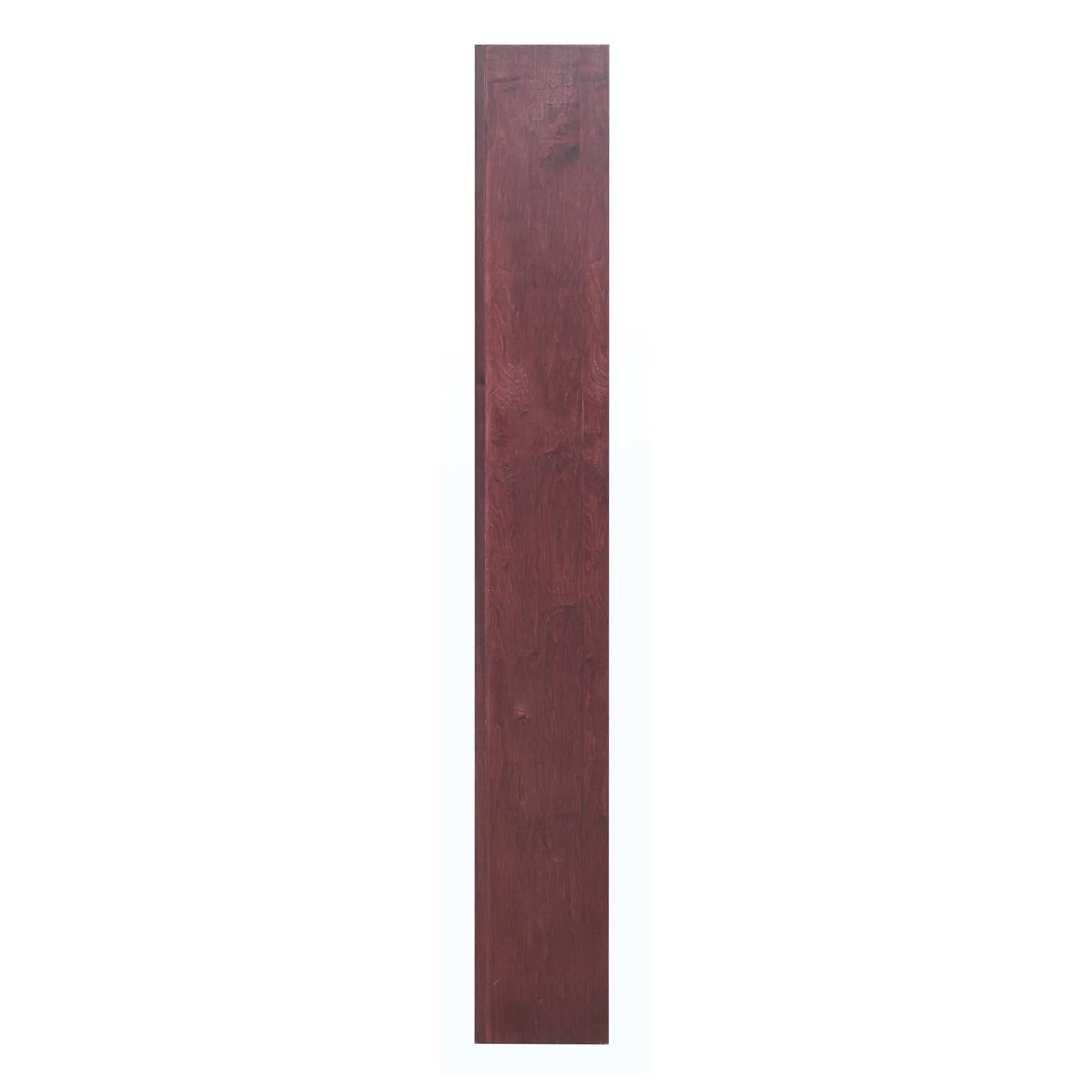12 Shelf Double Wide Wood Bookcase, 84 inch Tall - Cherry Finish