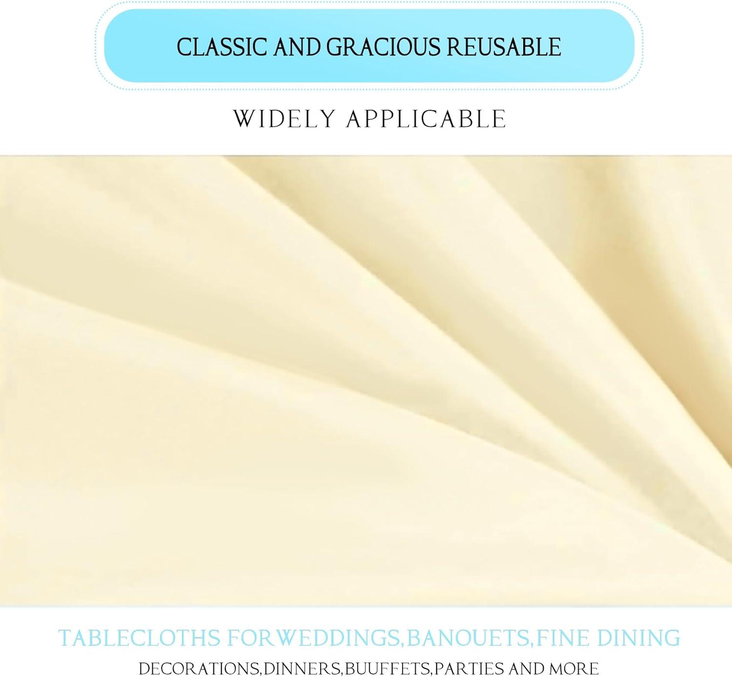 10 Pack Beige Tablecloth 60x102 inch Polyester Fabric Tablecloths for 6 Foot Rectangle Tables Wrinkle Resistant Linen Tablecloth Washable Table Covers for Party Wedding Events and Camping