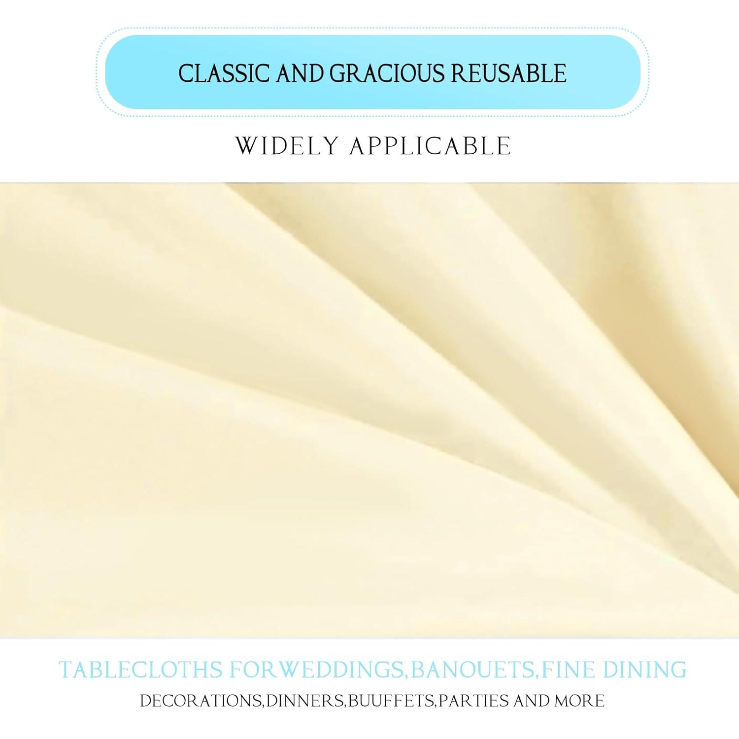 10 Pack Beige Tablecloth 60x102 inch Polyester Fabric Tablecloths for 6 Foot Rectangle Tables Wrinkle Resistant Linen Tablecloth Washable Table Covers for Party Wedding Events and Camping