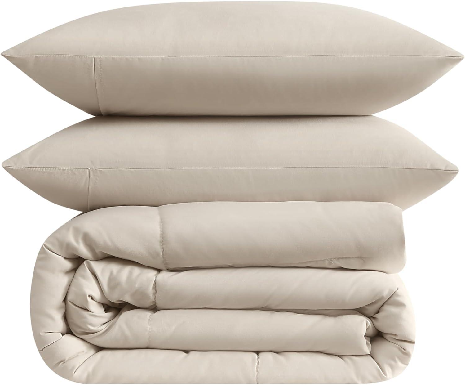 Truly Soft 3pc King Comforter Set Beige