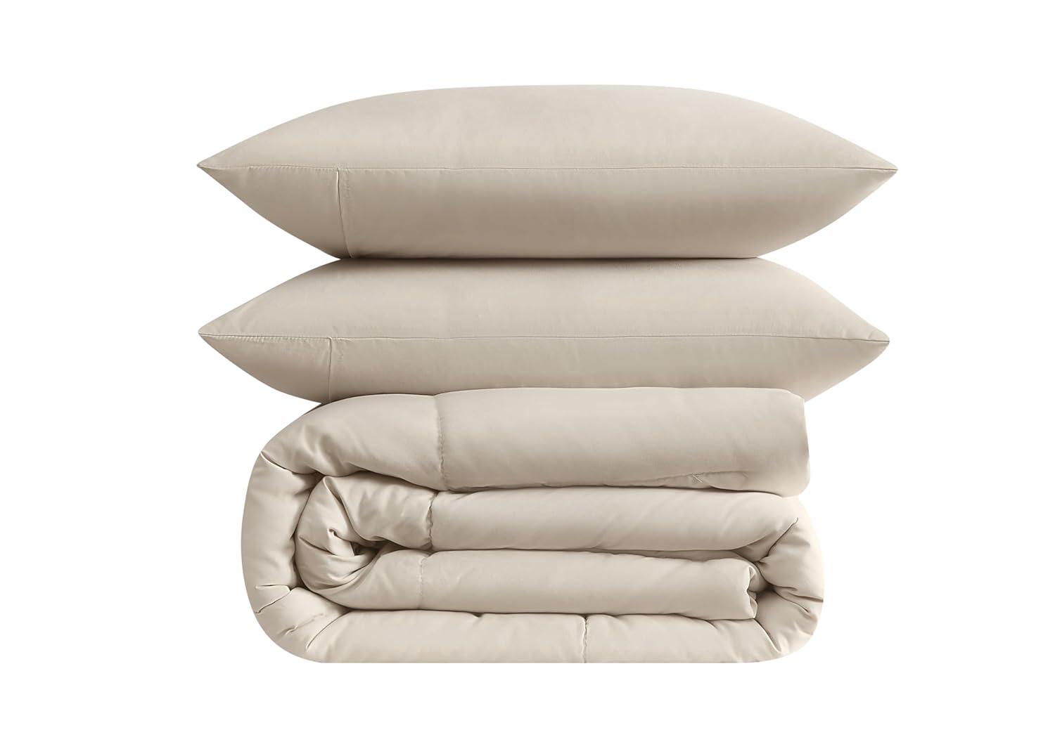 Truly Soft 3pc King Comforter Set Beige
