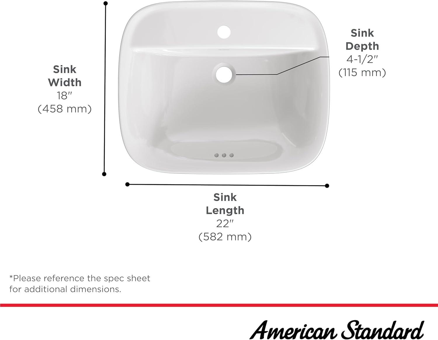 American Standard Aspirations 18'' Vitreous China Rectangular Bathroom Sink with Faucet and Overflow