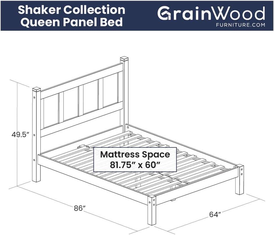 Shaker Solid Wood Panel Bed