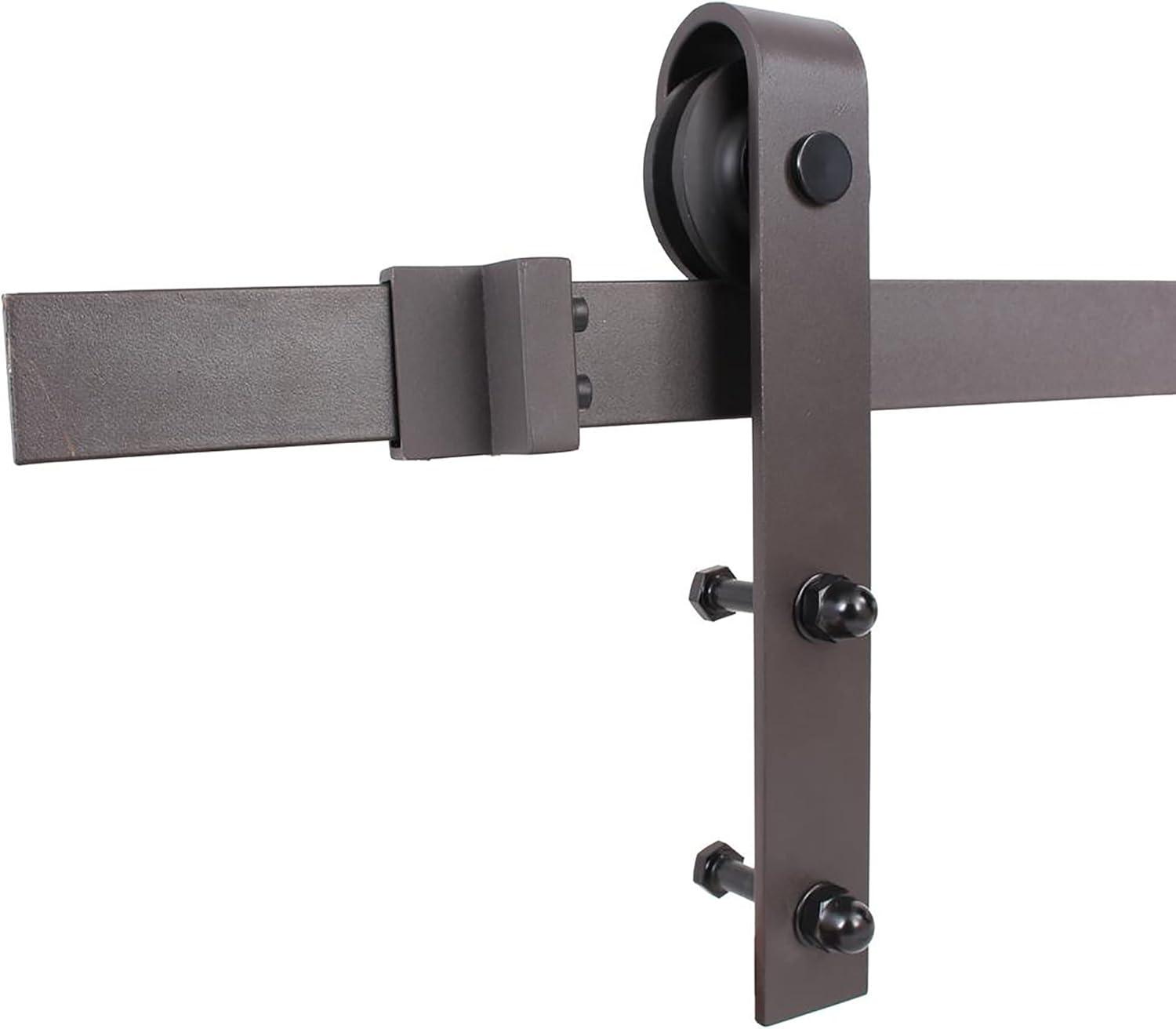 Ocean Blue Knotty Pine Wood Sliding Barn Door with Oil-Rubbed Bronze Hardware