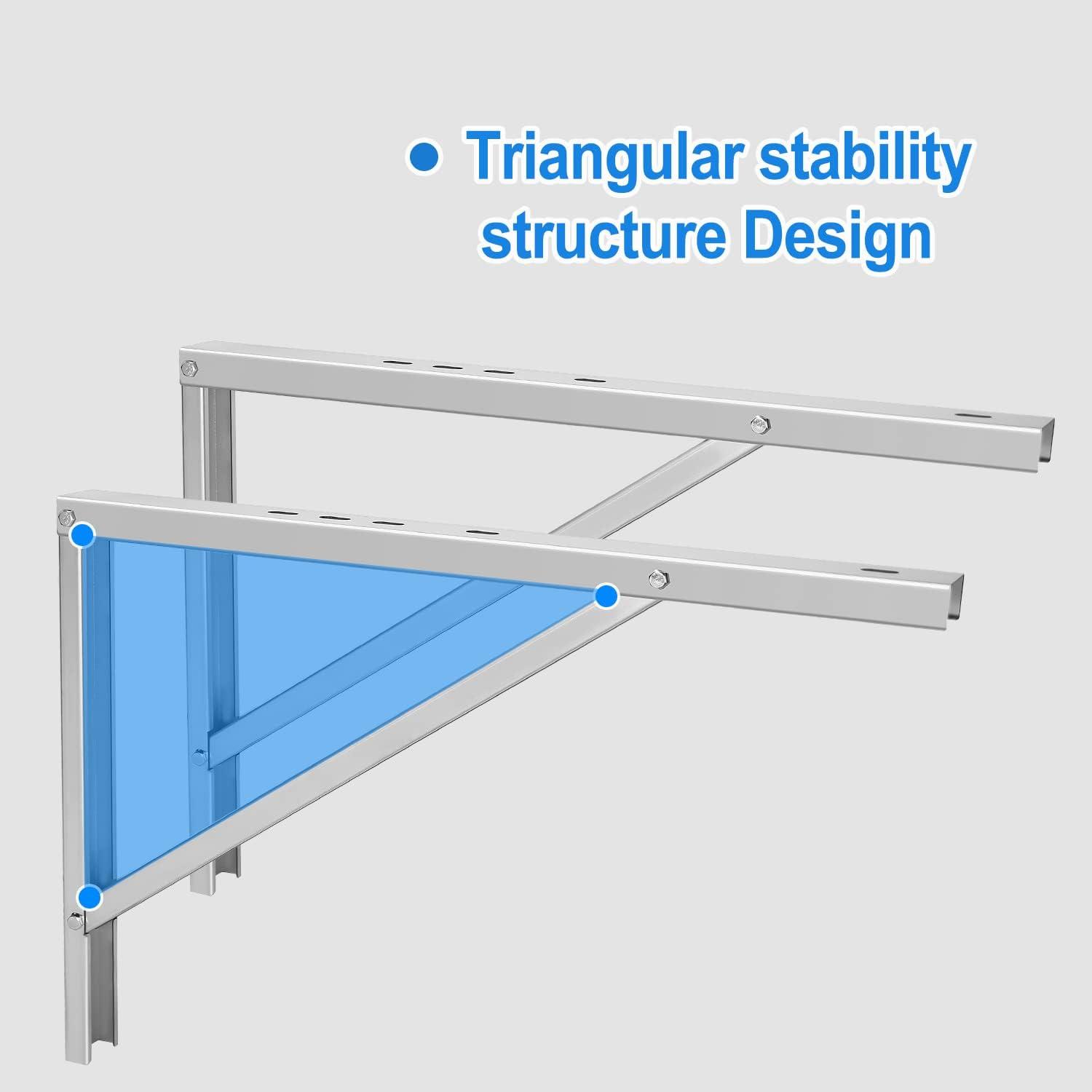 Heavy-Duty Stainless Steel Wall Mount AC Bracket Set