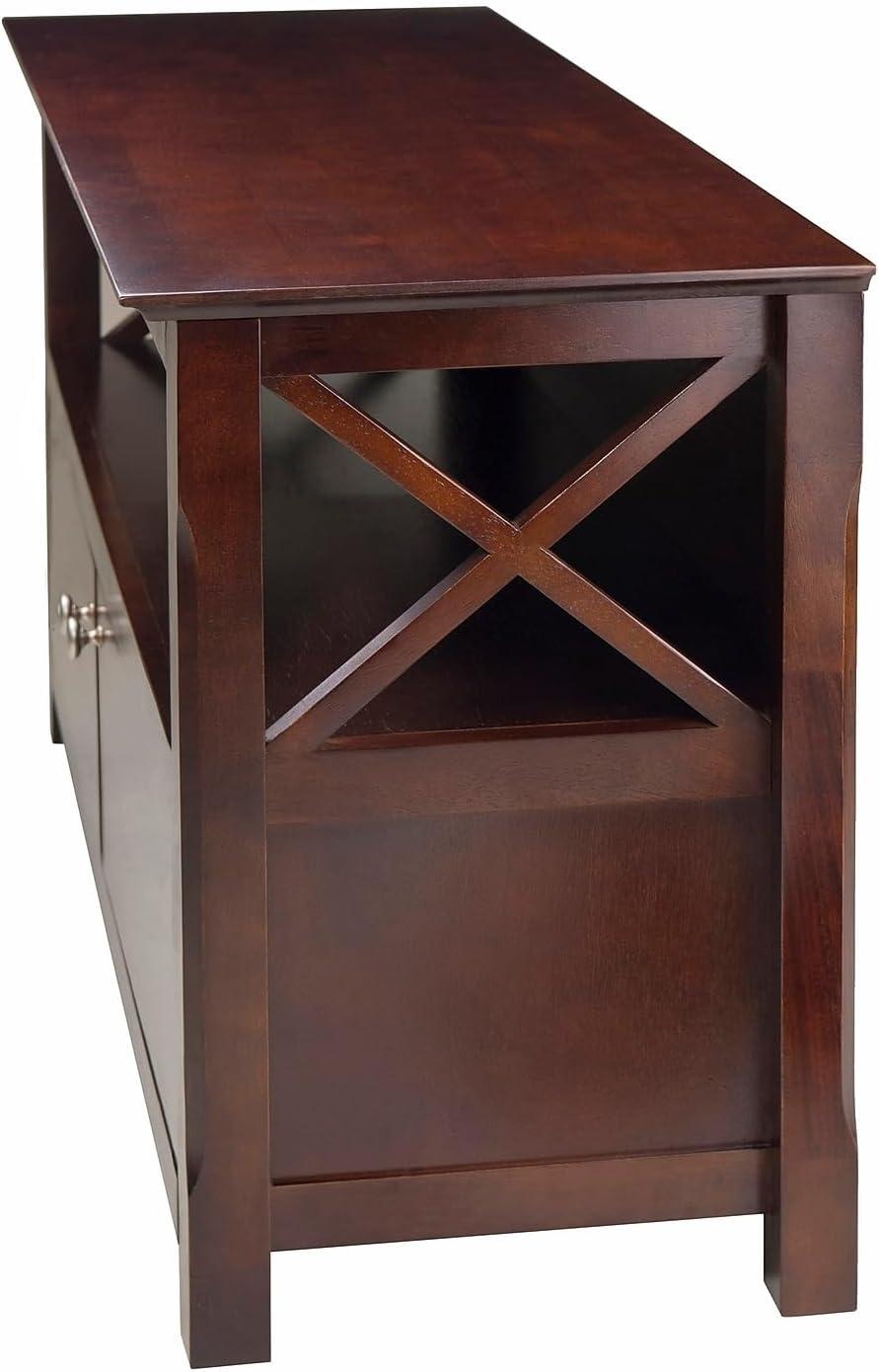 Xola TV Stand for TVs up to 40" Dark Brown - Winsome: Beveled Edges, Chrome-Finish Pulls, Media Shelf