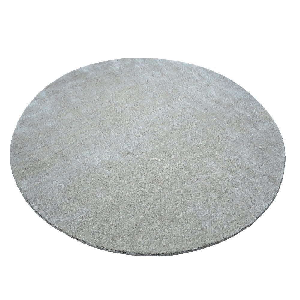Rugsotic Carpets Alfombras Hechas a Mano Telar Anudado Redondo 10'x10' Lana Beige para Uso en Interiores
