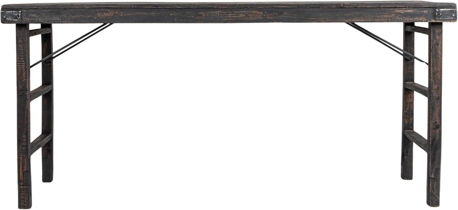 Storied Home Reclaimed Wood Long Folding Table Distressed Blackwashed: Rustic, No Assembly, 275lb Capacity