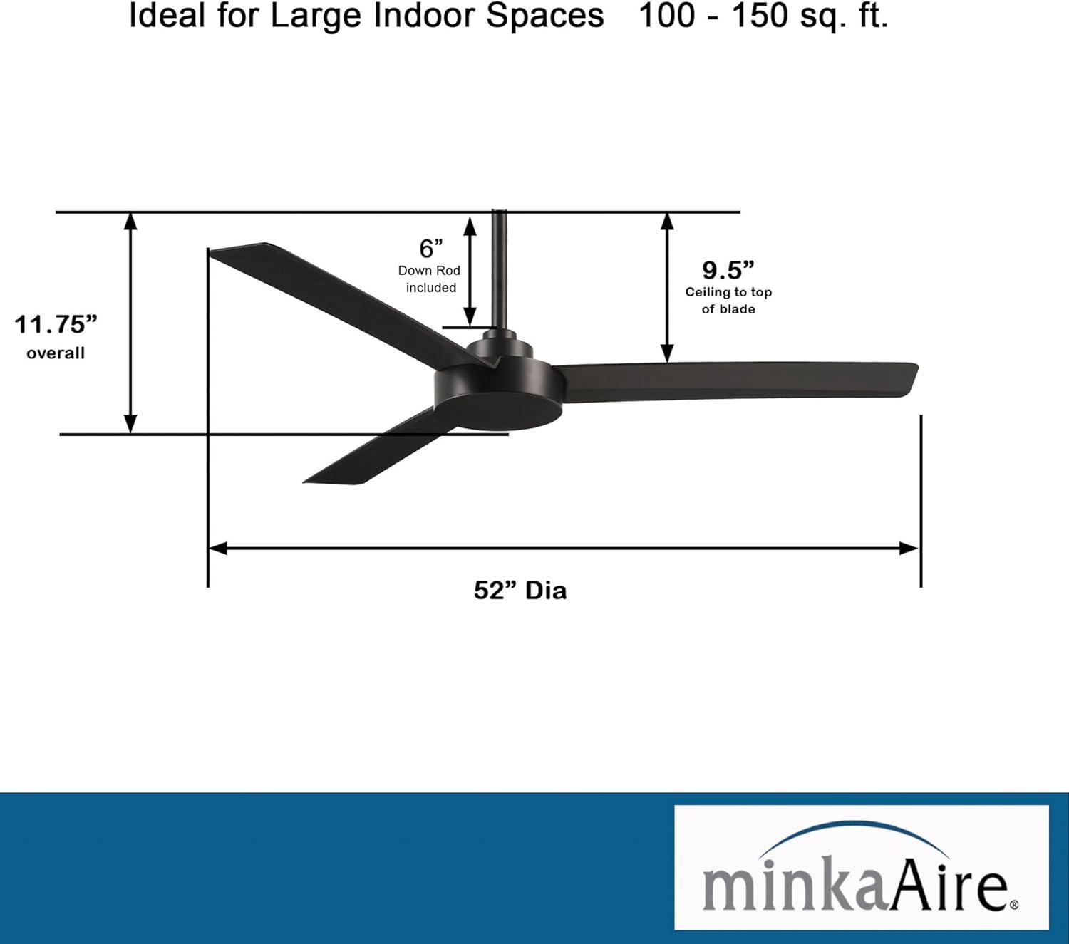 52" Roto 3 - Blade Propeller Ceiling Fan with Wall Control