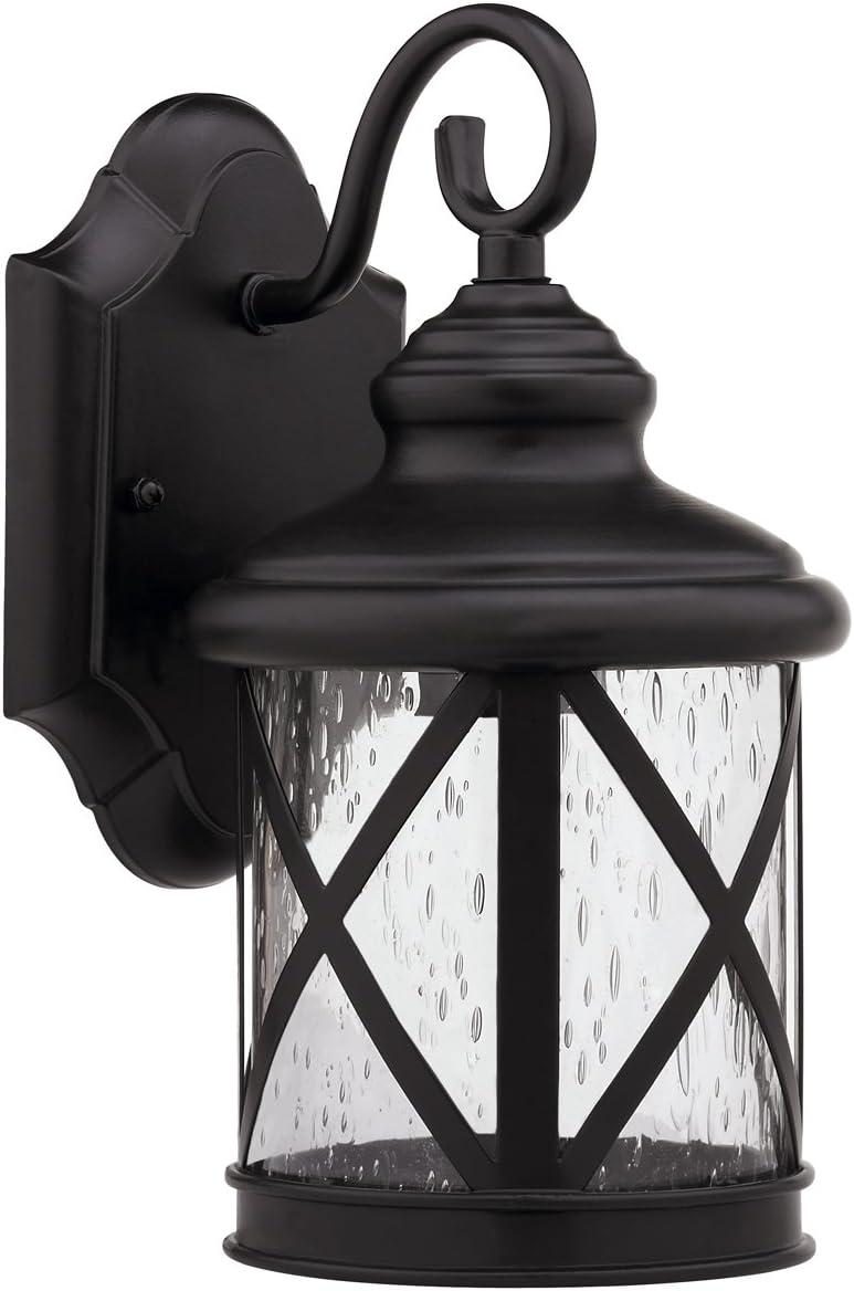 Milania Adora 16'' Rubbed Bronze Outdoor Wall Sconce with Seedy Glass