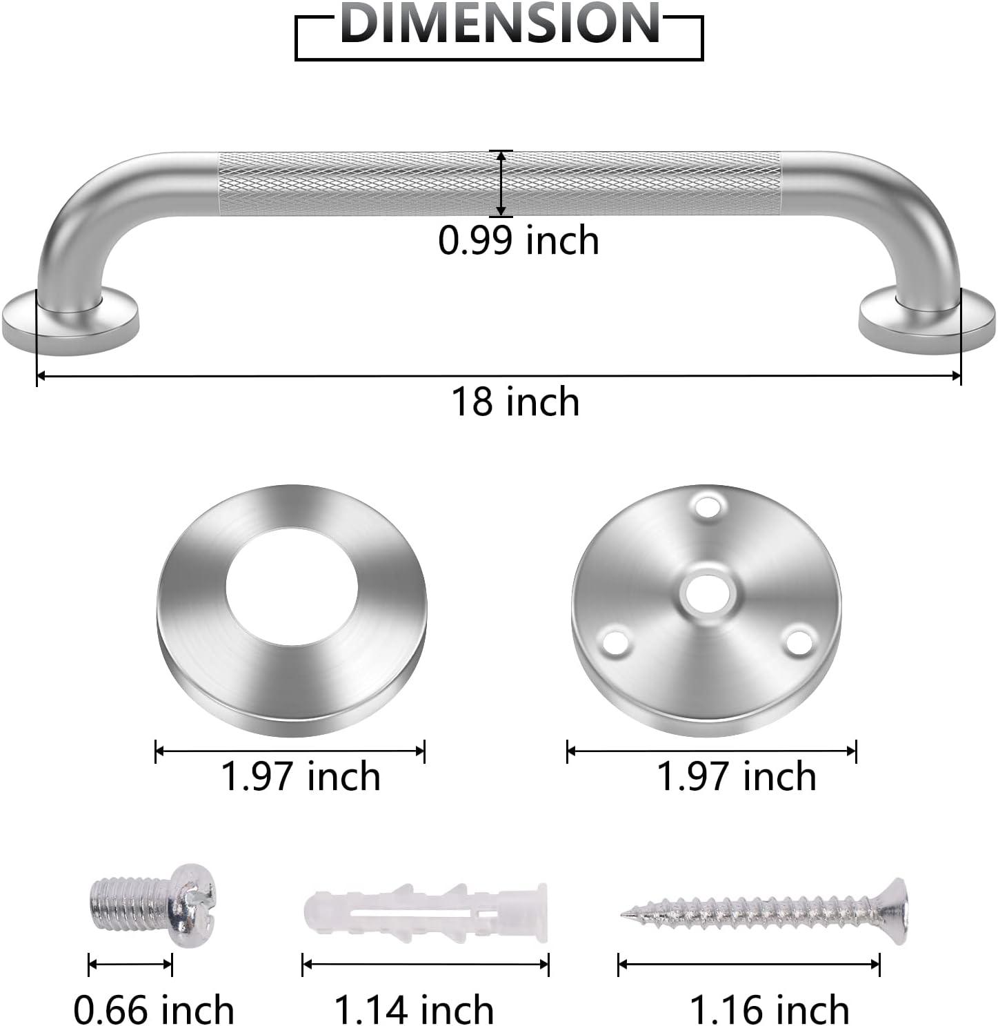 16 Inch Stainless Steel Anti-Slip Grab Bars for Bathroom, 2-Pack