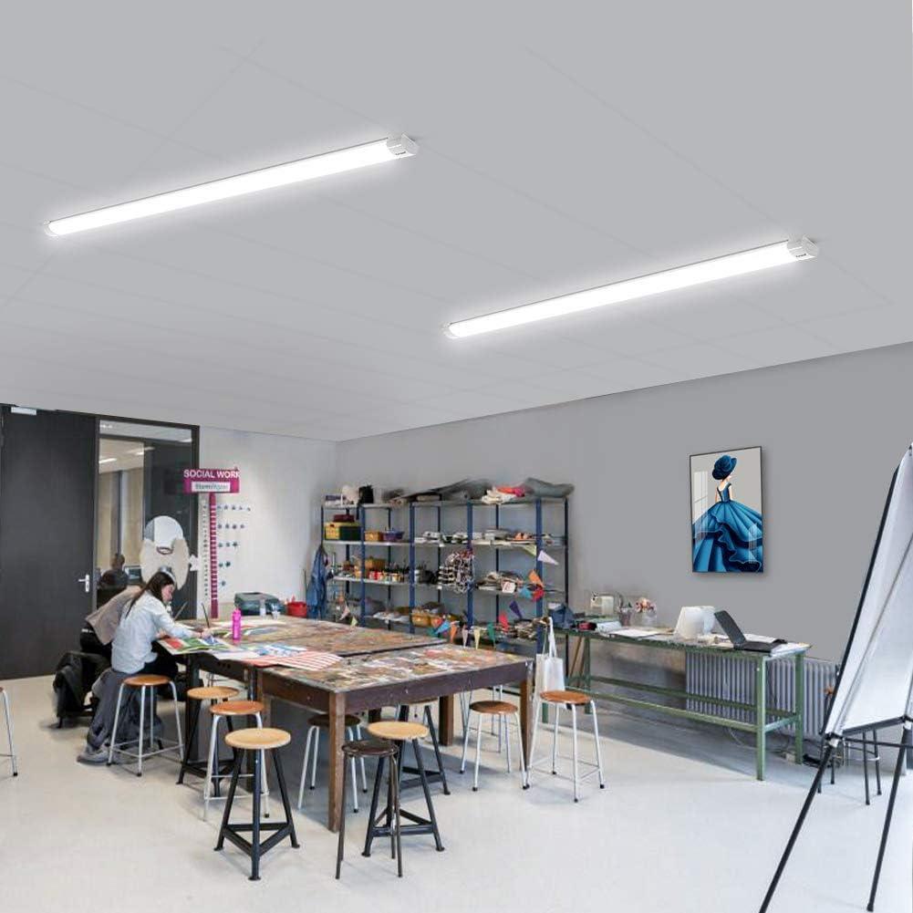 Airand Utility LED Light with Plug 2PCS Linkable Fixture 2FT 4FT Water-Proof Tube Light 5000K Under Cabinet Lighting,LED Closet Lights 18W for Workbench Kitchen Garage Workshop