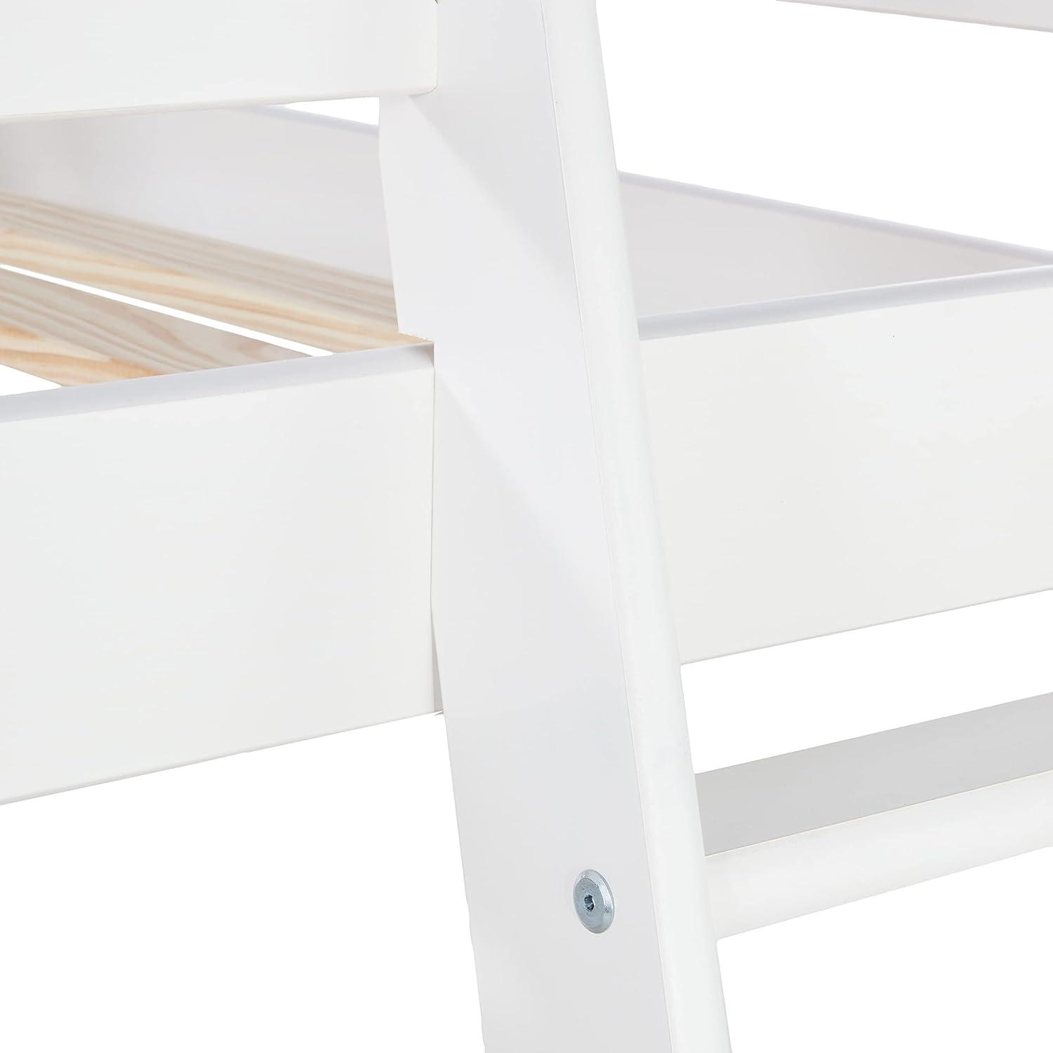 Twin Roxy Junior Kids' Loft Bed White - Bolton Furniture: Low Loft Bed, Brazilian Pine Frame, Unupholstered, All Ages
