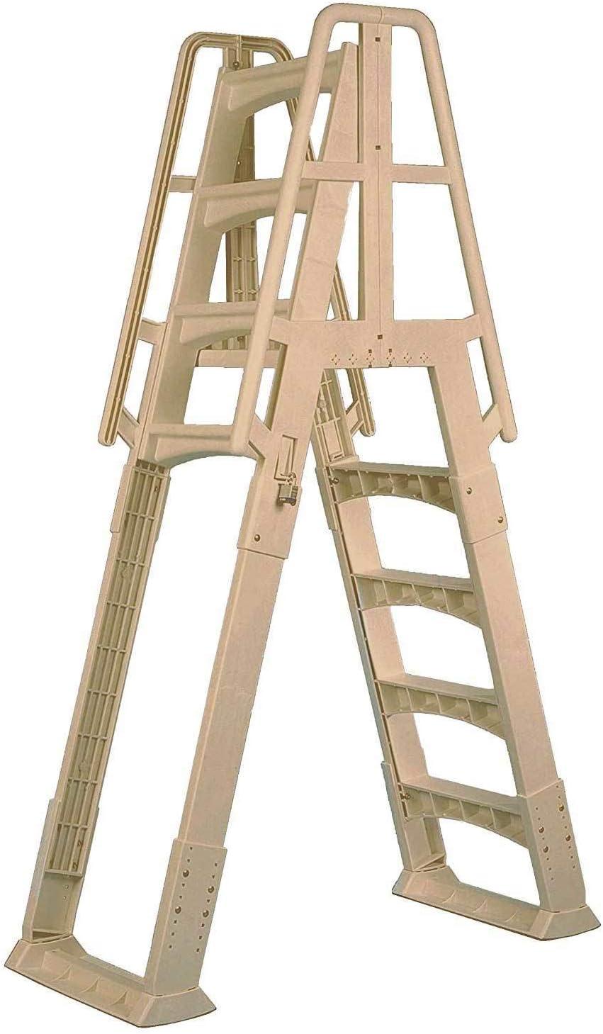 Vinyl Works SLA A Frame Above Ground Pool Ladder Steps with Slide Lock Barrier