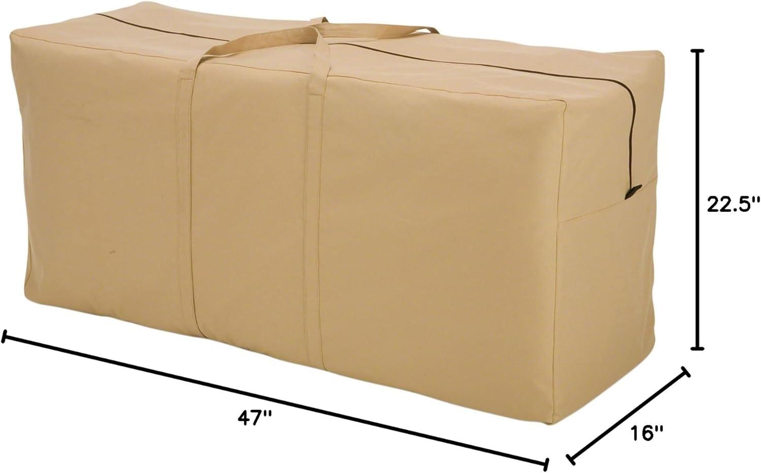 Beige Water-Resistant Patio Cushion Storage Bag