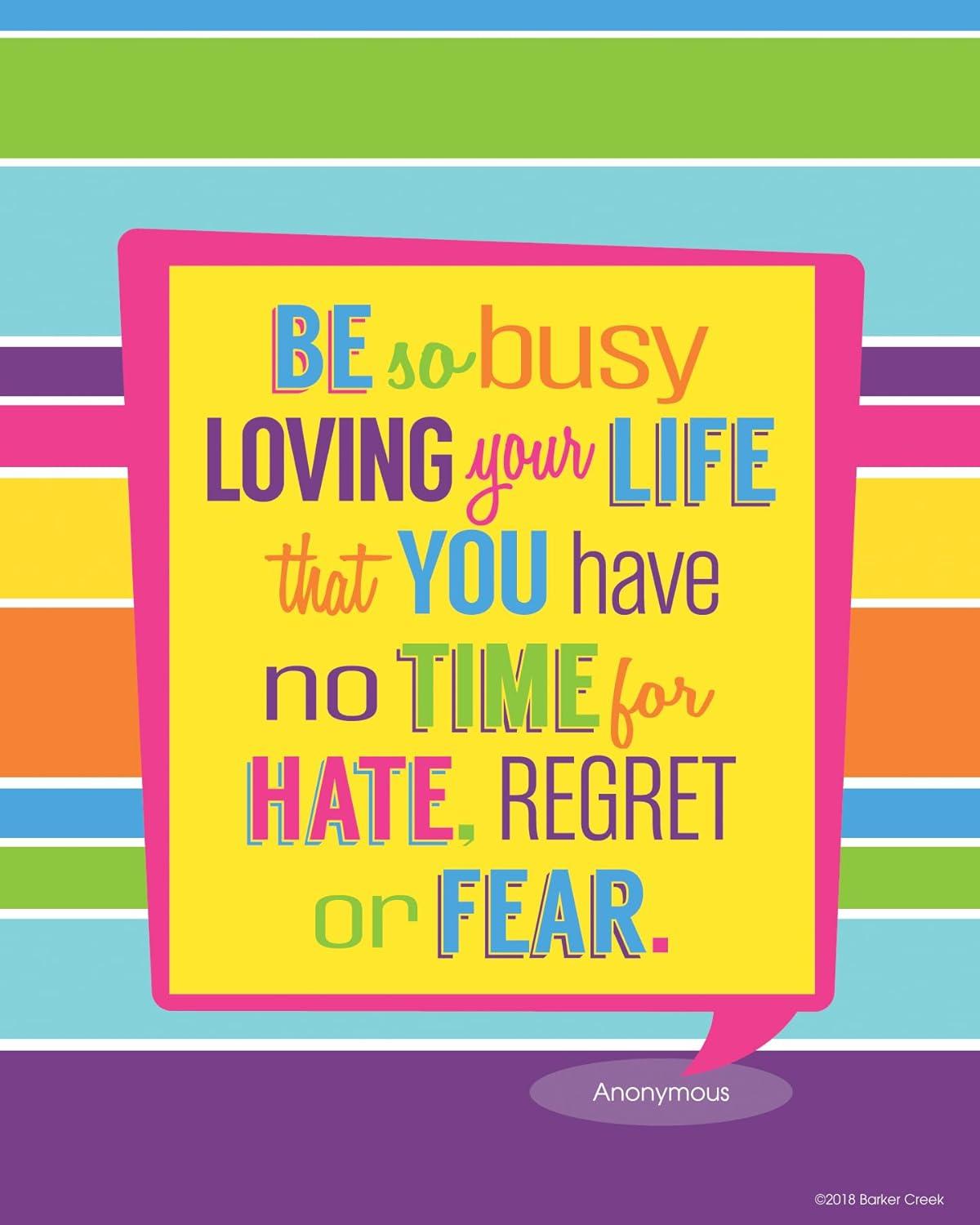 Barker Creek Art Print Set, I Believe in You, Set of 8 Art Prints from Barker Creek's Happy Collection, Inspirational Quotes, Office, Home, School Décor, 8 Prints, 8" x 10" (4179)